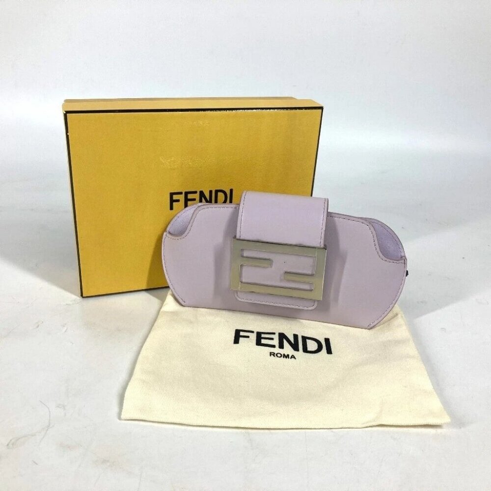 FENDI 7AS069 Eyewear Sunglasses Case FF logo glasses case With Chain Pouch
